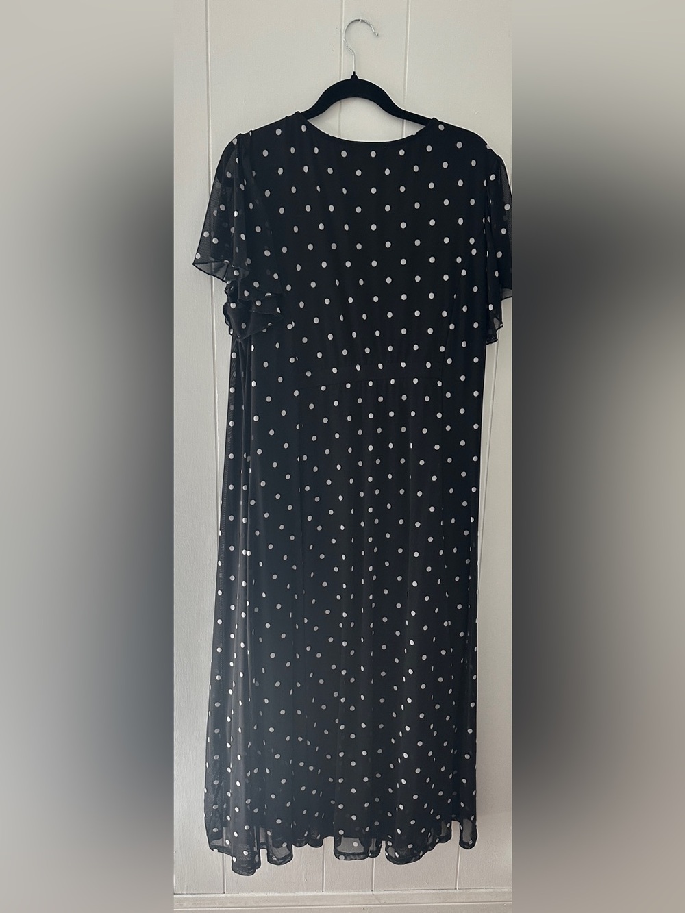 Black Polka Dot Women's Dress - Picture 2 of 5